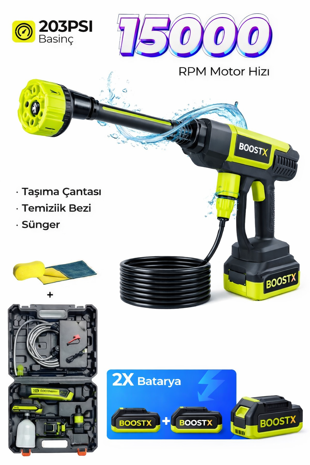 BootsX™ Yüksek Basınçlı Oto Yıkama ve Sulama Tabancası